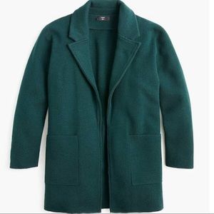 J Crew Sophie Open Front Sweater Blazer Green Sz L